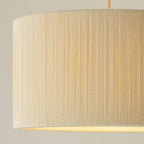 Endon Noah Pendant Light in Brushed Brass with Cream Cotton Shade