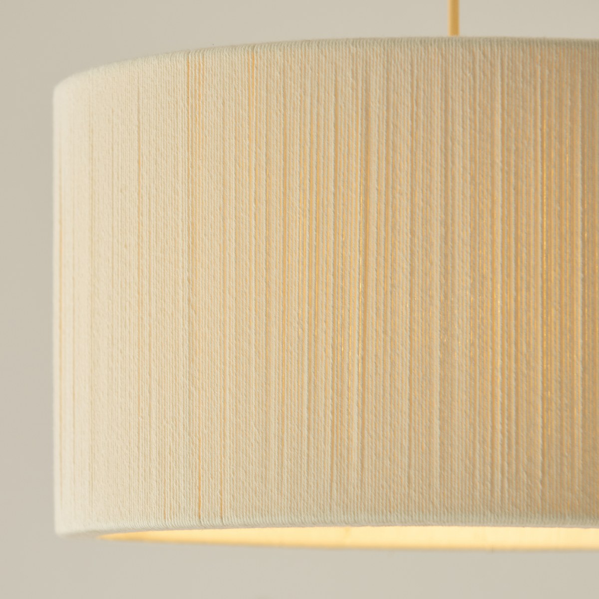 Endon Noah Pendant Light in Brushed Brass with Cream Cotton Shade