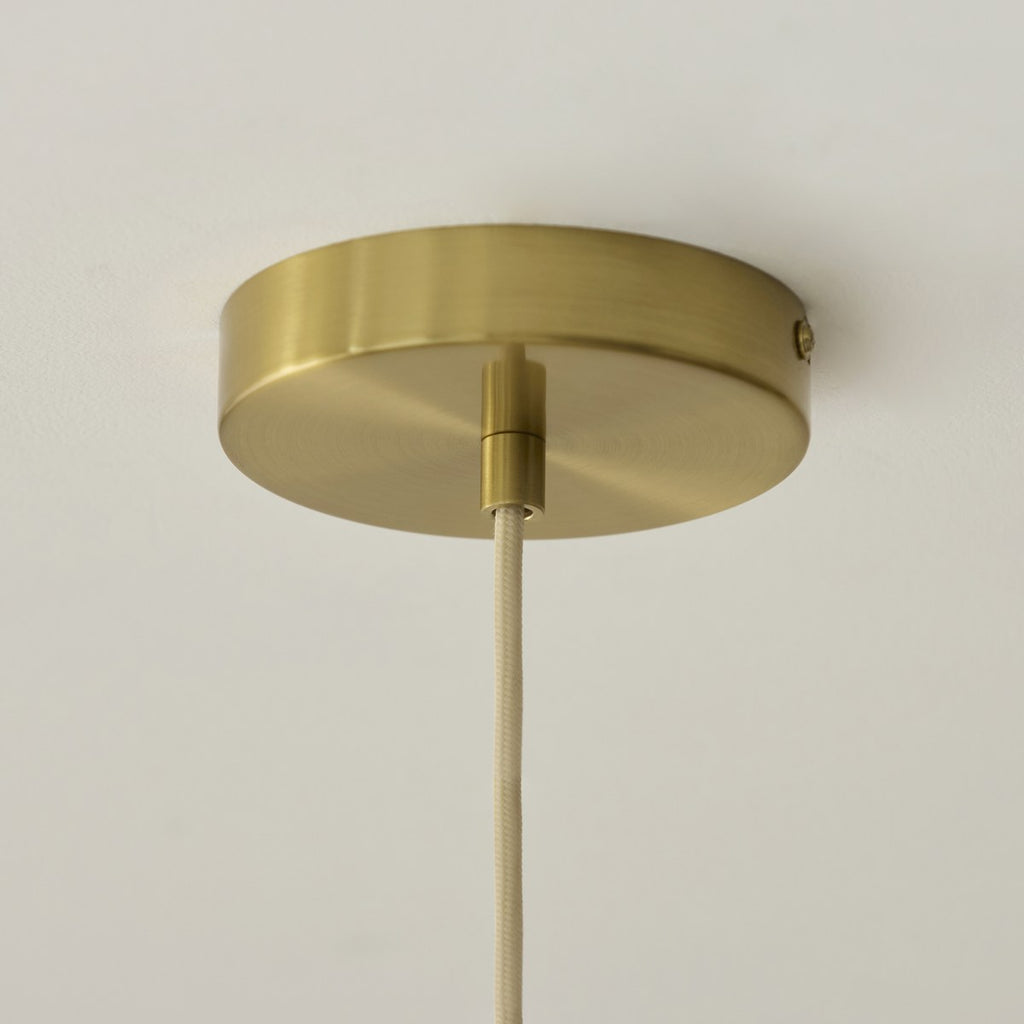 Endon Noah Pendant Light in Brushed Brass with Cream Cotton Shade