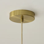 Endon Noah Pendant Light in Brushed Brass with Cream Cotton Shade
