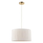 Endon Noah Pendant Light in Brushed Brass with Cream Cotton Shade