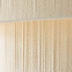 Endon Noah 5 Light Tiered Pendant Light in Brushed Brass with Cream Cotton Shade