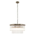 Endon Lucille 5 Light Pendant Light in Antique Brass with Clear Glass Rods