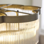 Endon Lucille 5 Light Pendant Light in Antique Brass with Clear Glass Rods