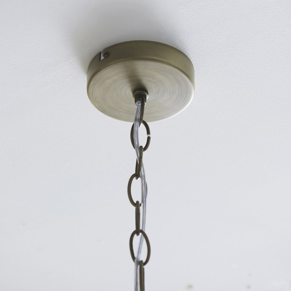 Endon Lucille 5 Light Pendant Light in Antique Brass with Clear Glass Rods