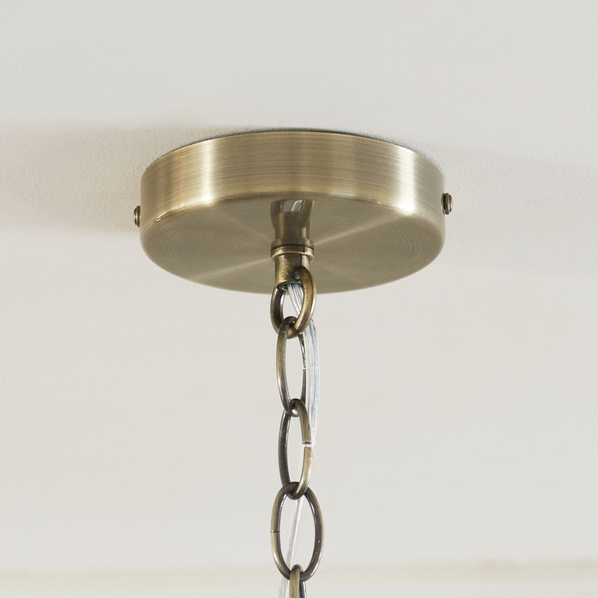 Endon Ridgeton Scallop 3 Light Pendant Light in Antique Brass with Clear Ribbed Glass