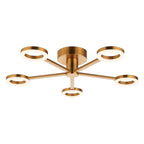 Endon Scout 5 Light Semi Flush Ceiling Light in Warm Brass