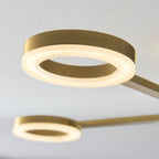 Endon Scout 5 Light Semi Flush Ceiling Light in Warm Brass