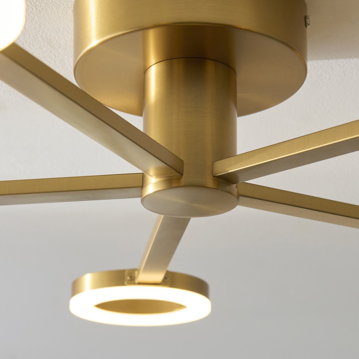 Endon Scout 5 Light Semi Flush Ceiling Light in Warm Brass