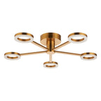 Endon Scout 5 Light Semi Flush Ceiling Light in Warm Brass