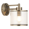 Endon Ridgeton Wall Light in Antique Brass with Clear Ribbed Glass