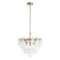 Endon Loretta 3 Light Pendant Light in Brushed Aged Brass with Clear Bubble Glass