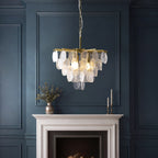 Endon Loretta 3 Light Pendant Light in Brushed Aged Brass with Clear Bubble Glass