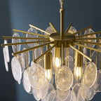 Endon Loretta 3 Light Pendant Light in Brushed Aged Brass with Clear Bubble Glass