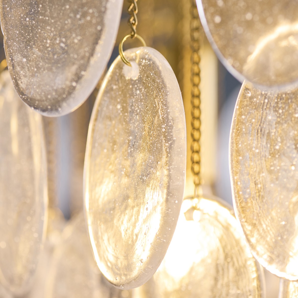 Endon Loretta 3 Light Pendant Light in Brushed Aged Brass with Clear Bubble Glass