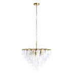 Endon Loretta 5 Light Pendant Light in Brushed Aged Brass with Clear Bubble Glass