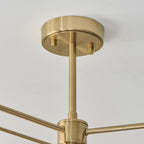 Endon Wallbridge 3 Light Semi Flush Ceiling Light in Brushed Aged Brass with Natural Linen Shades