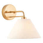 Endon Wallbridge Wall Light in Brushed Aged Brass with Natural Linen Shade