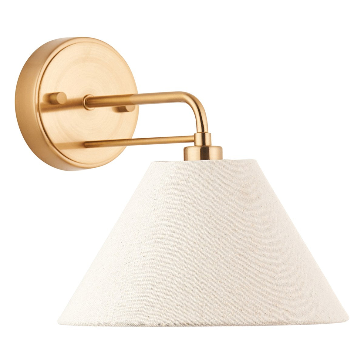 Endon Wallbridge Wall Light in Brushed Aged Brass with Natural Linen Shade