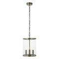 Endon Hebden 3 Light Pendant Light in Antique Brass with Clear Glass