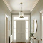 Endon Hebden 3 Light Pendant Light in Antique Brass with Clear Glass