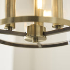 Endon Hebden 3 Light Pendant Light in Antique Brass with Clear Glass