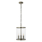 Endon Hebden 3 Light Pendant Light in Antique Brass with Clear Glass
