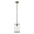Endon Hebden Pendant Light in Antique Brass with Clear Glass