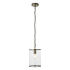 Endon Hebden Pendant Light in Antique Brass with Clear Glass