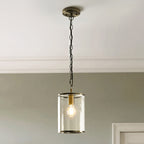Endon Hebden Pendant Light in Antique Brass with Clear Glass