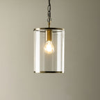 Endon Hebden Pendant Light in Antique Brass with Clear Glass