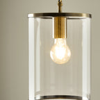 Endon Hebden Pendant Light in Antique Brass with Clear Glass