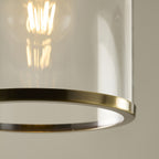 Endon Hebden Pendant Light in Antique Brass with Clear Glass