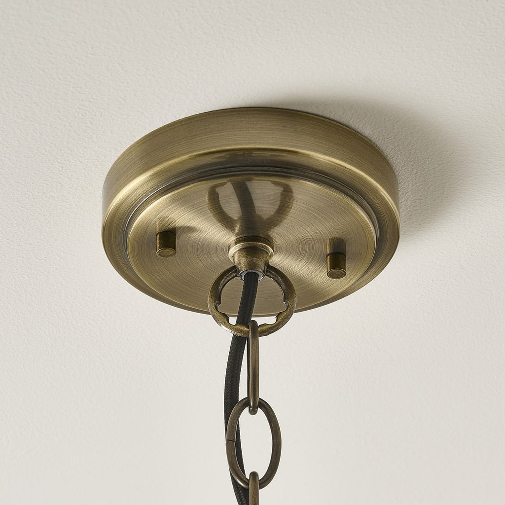 Endon Hebden Pendant Light in Antique Brass with Clear Glass