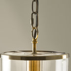 Endon Hebden Pendant Light in Antique Brass with Clear Glass
