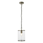Endon Hebden Pendant Light in Antique Brass with Clear Glass