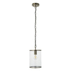 Endon Hebden Pendant Light in Antique Brass with Clear Glass