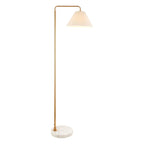 Endon Wallbridge Floor Lamp in Brushed Aged Brass with Natural Linen Shade
