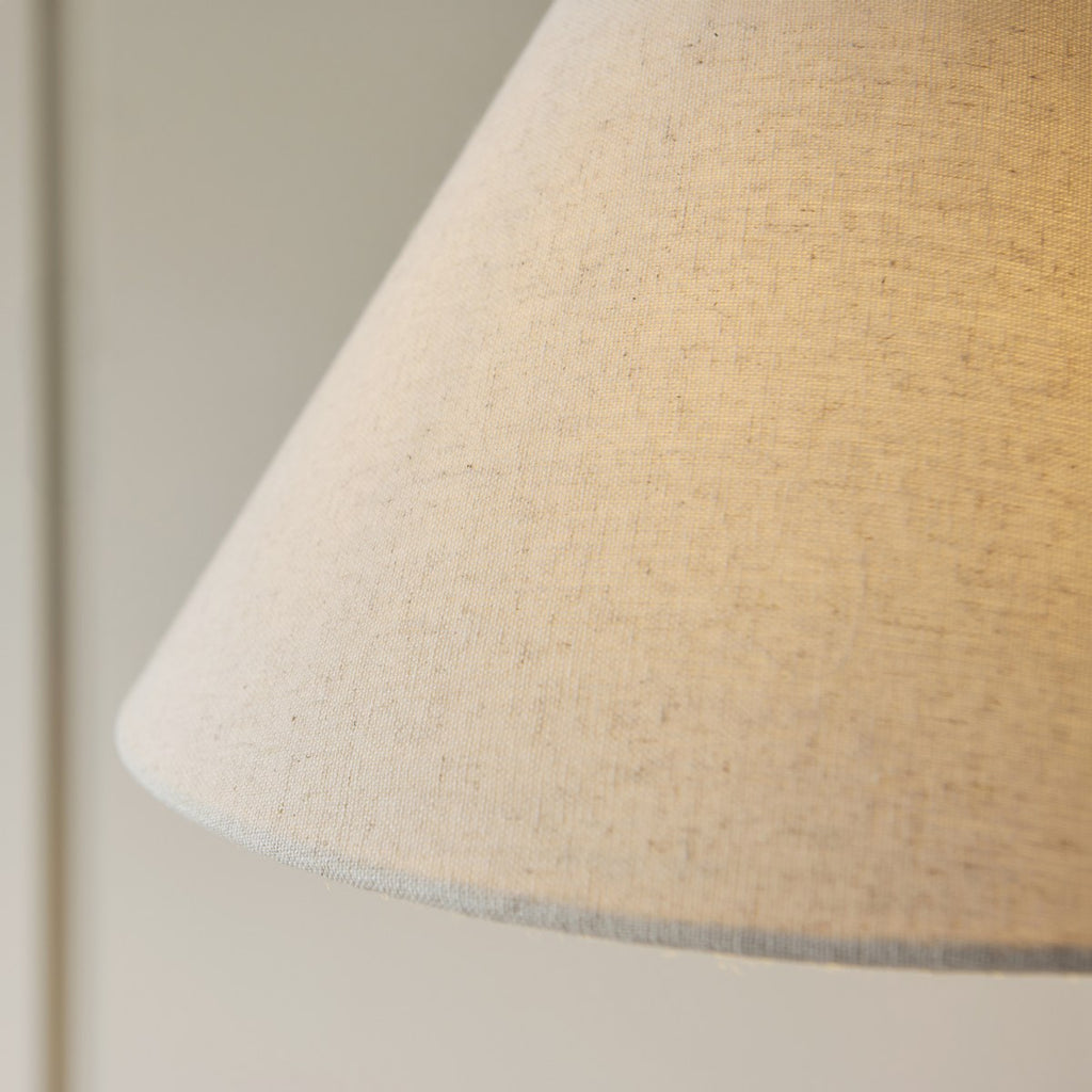 Endon Wallbridge Floor Lamp in Brushed Aged Brass with Natural Linen Shade