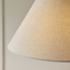 Endon Wallbridge Floor Lamp in Brushed Aged Brass with Natural Linen Shade
