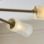 Endon Avelyn 8 Light Pendant Light in Antique Brass with Clear Ribbed Glass