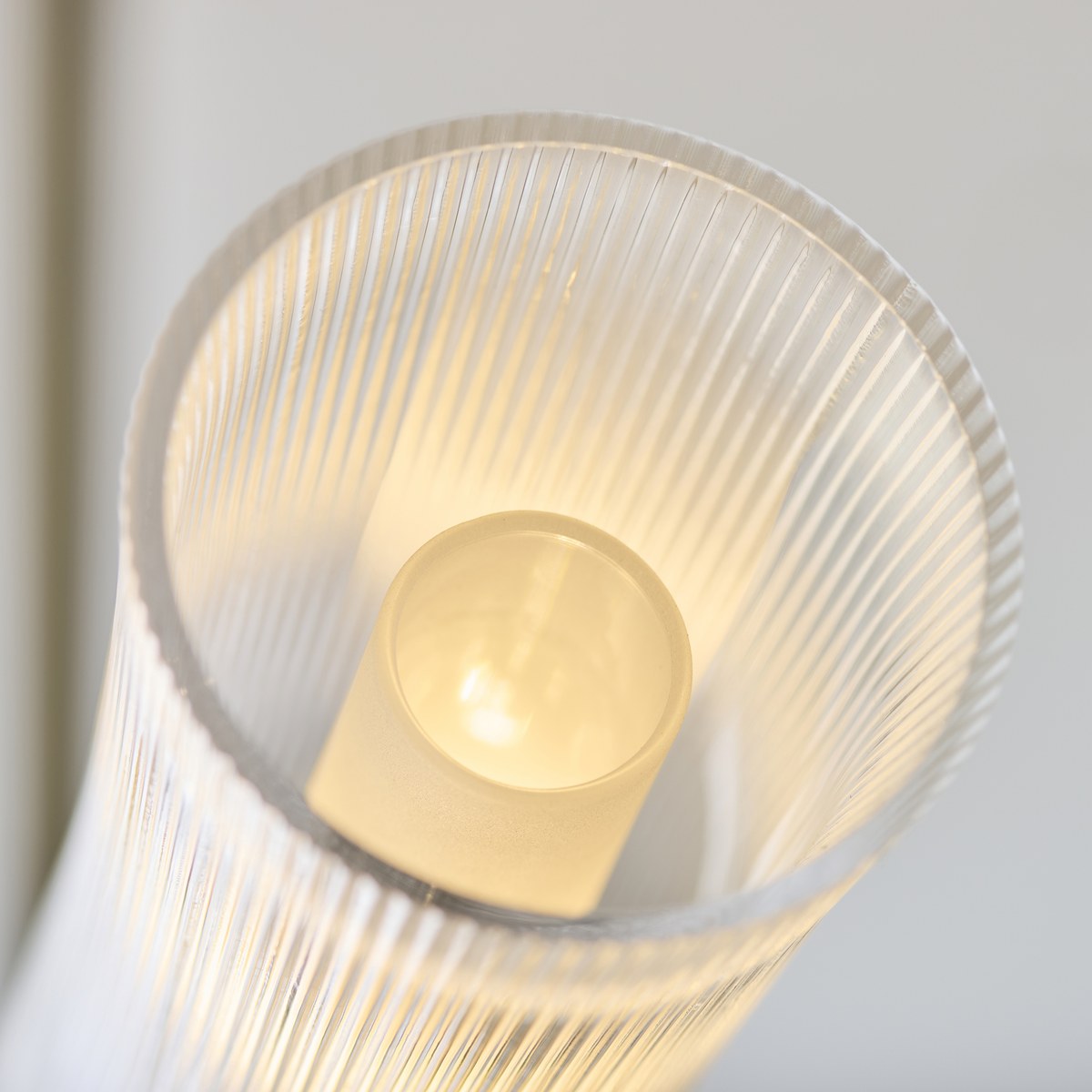 Endon Avelyn 8 Light Pendant Light in Antique Brass with Clear Ribbed Glass