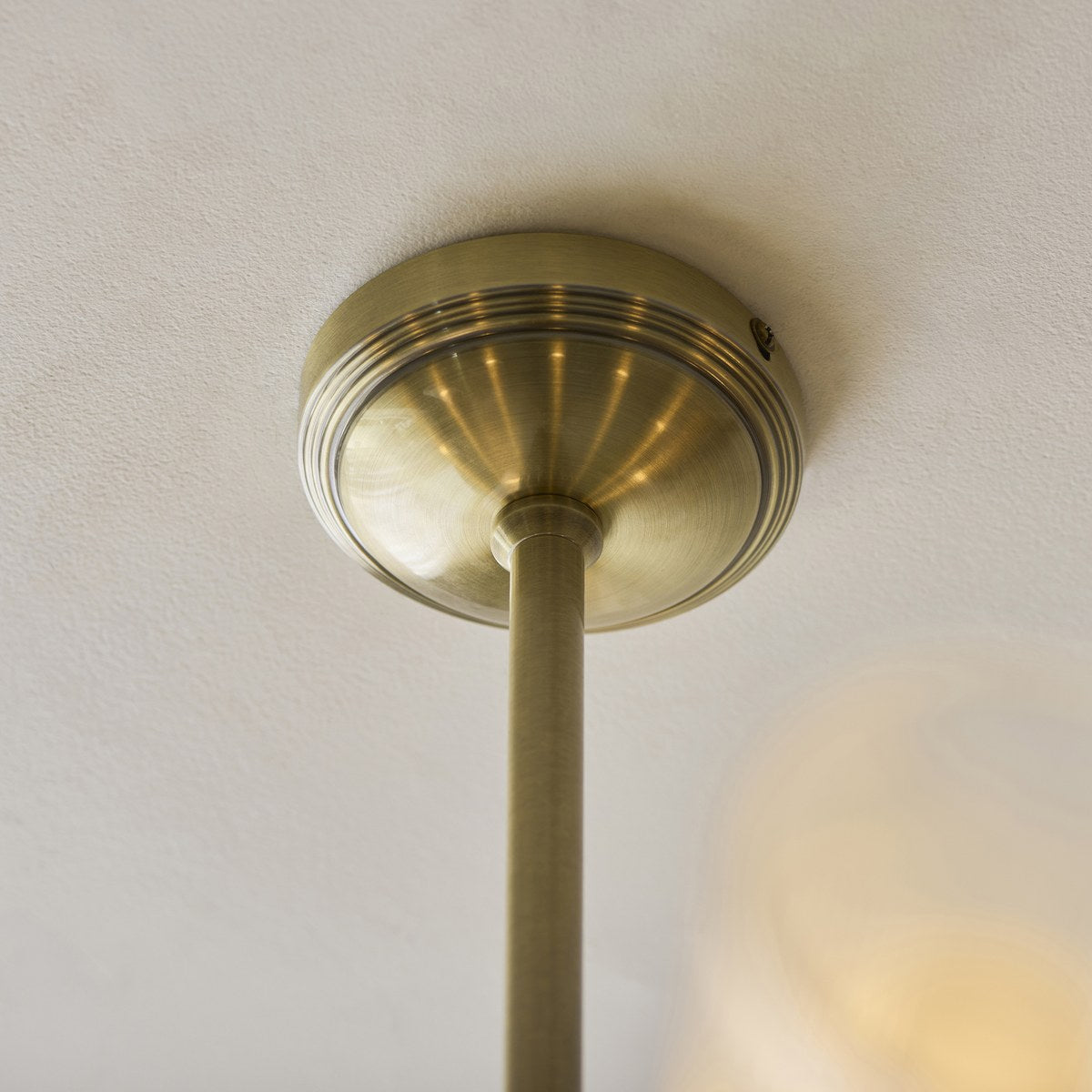 Endon Avelyn 8 Light Pendant Light in Antique Brass with Clear Ribbed Glass