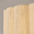 Endon Olson Pendant Light in Oak Stained Wood with Natural Scalloped Shade