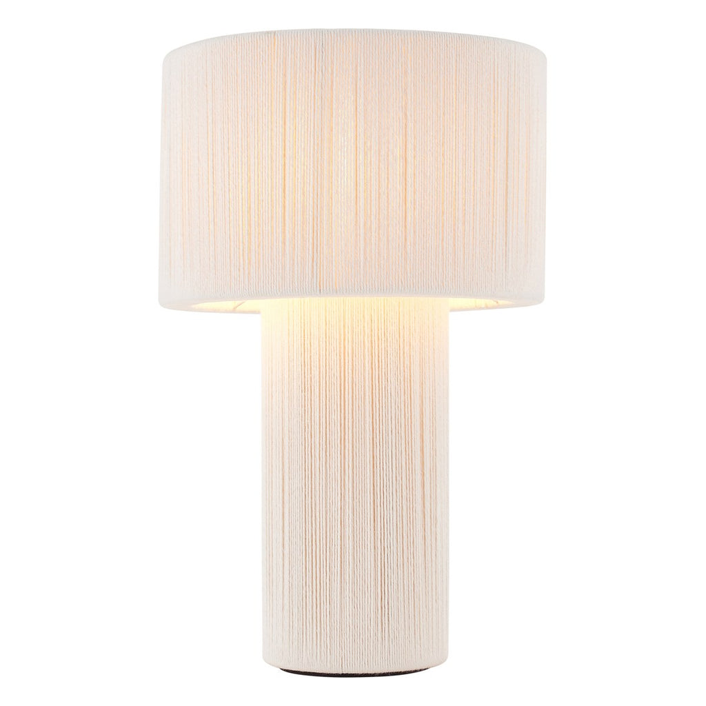 Endon Noah Table Lamp in Cream Cotton