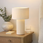 Endon Noah Table Lamp in Cream Cotton