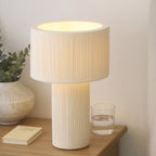 Endon Noah Table Lamp in Cream Cotton