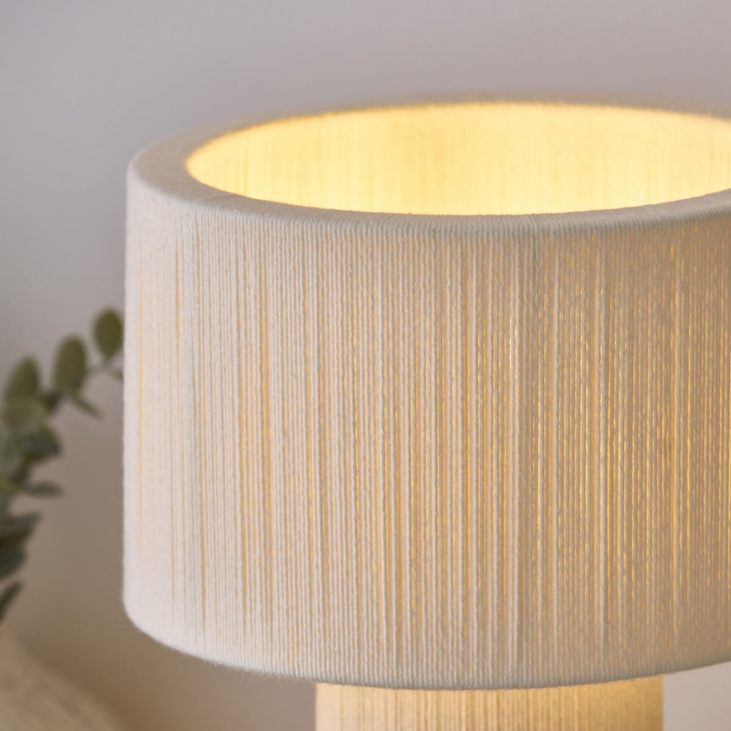 Endon Noah Table Lamp in Cream Cotton