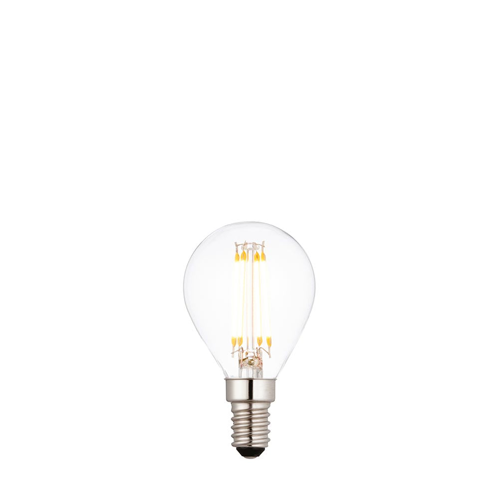 Endon E14 LED Filament Golf 4 Watt Warm White Clear Glass Non-Dimmable