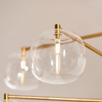 Endon Oslo 6 Light Pendant Light in Brushed Aged Brass with Clear Glass